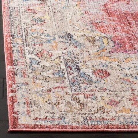 Safavieh 2 ft. 3 in. x 12 ft. Bristol Rectangle Power-Loomed Rug Fuchsia & Light Gray BTL343B-212